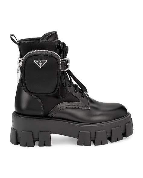 prada ladies knee high boots|Prada lug sole combat boot.